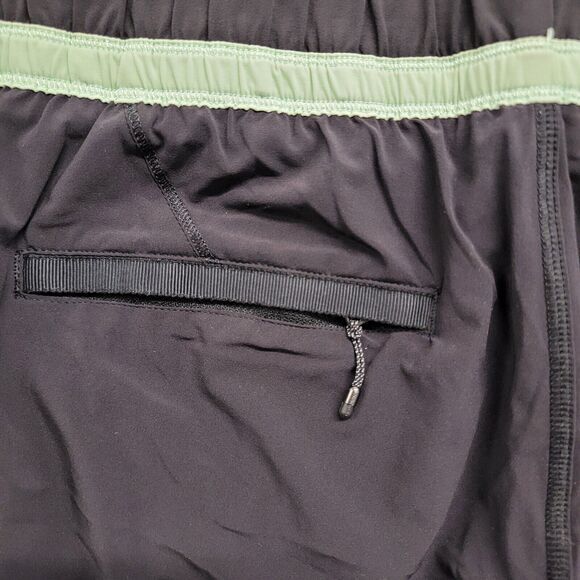 Lululemon Run Bandit Track Pant Black / Mini Hyper Stripe Fresh Teal Size 8 - Picture 9 of 13